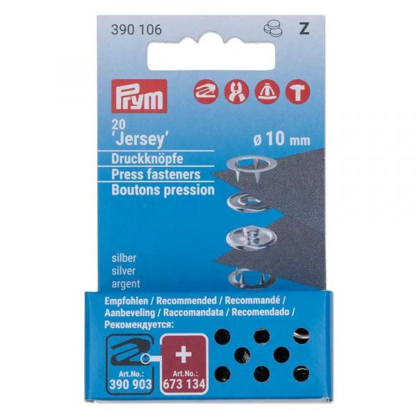 Prym  Jerseydruckknöpfe 10mm Silber Nachfüllset 390106